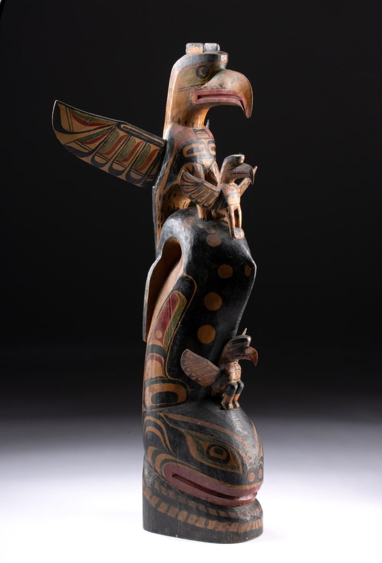 Kwakiutl Polychrome Wood Bird Totem (1 of 6)