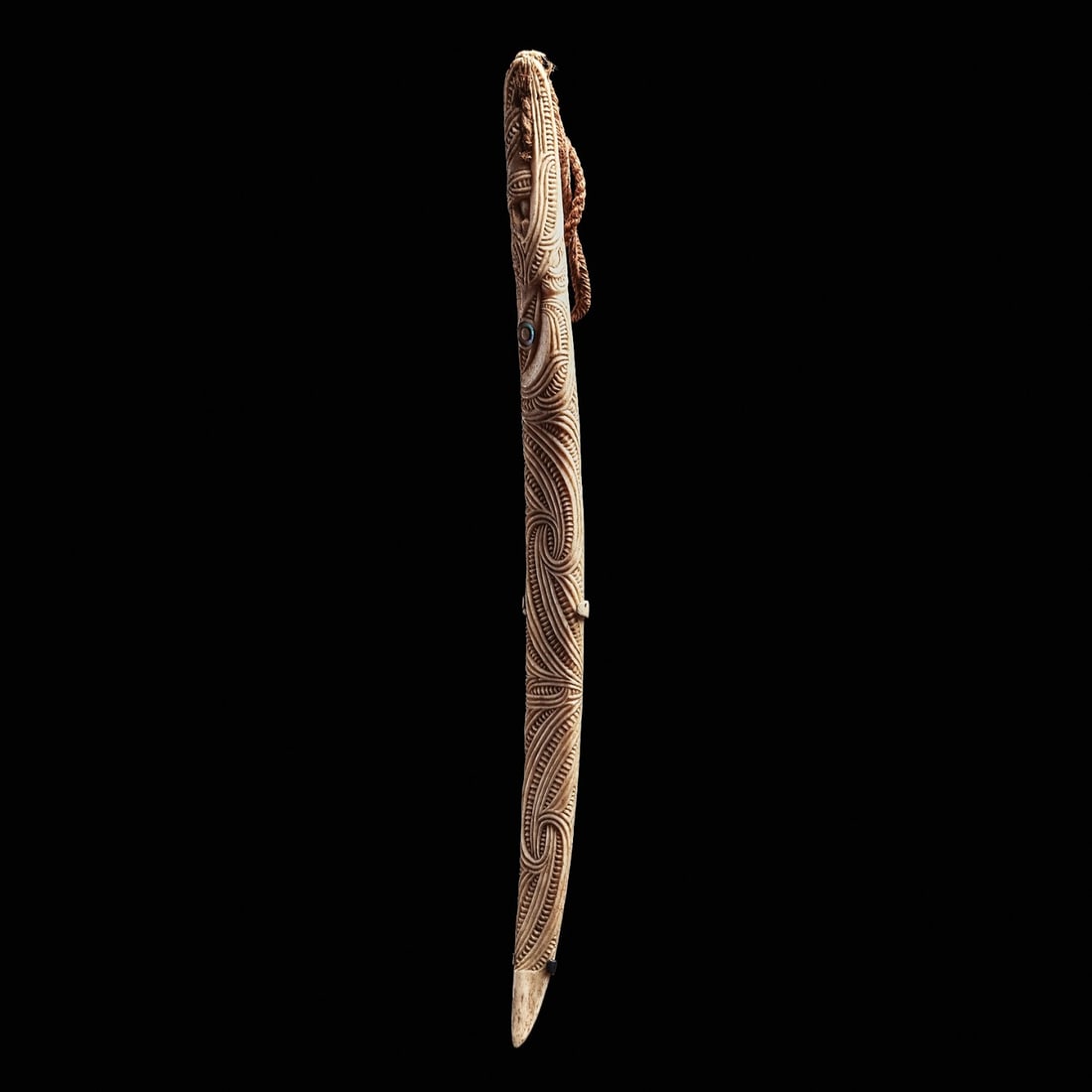 Maori Bone Dagger with Olana Beaded Wrist Sling (1 of 3)