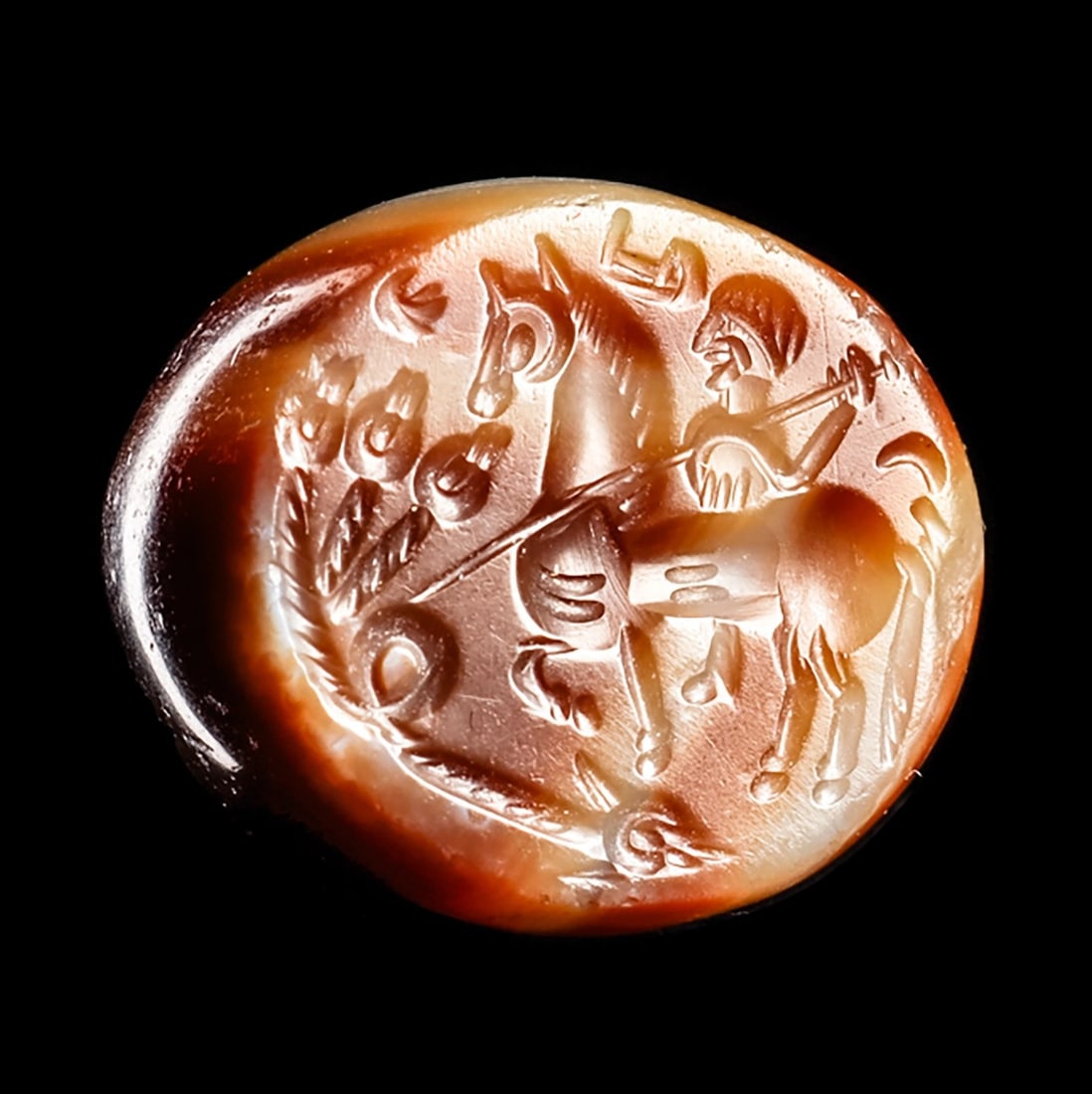 Sasanian Carved Agate Stamp Seal (1 of 3)