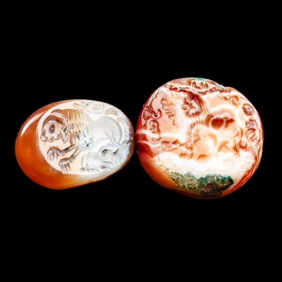 Sasanian Agate Stamp Seals (2) (1 of 3)
