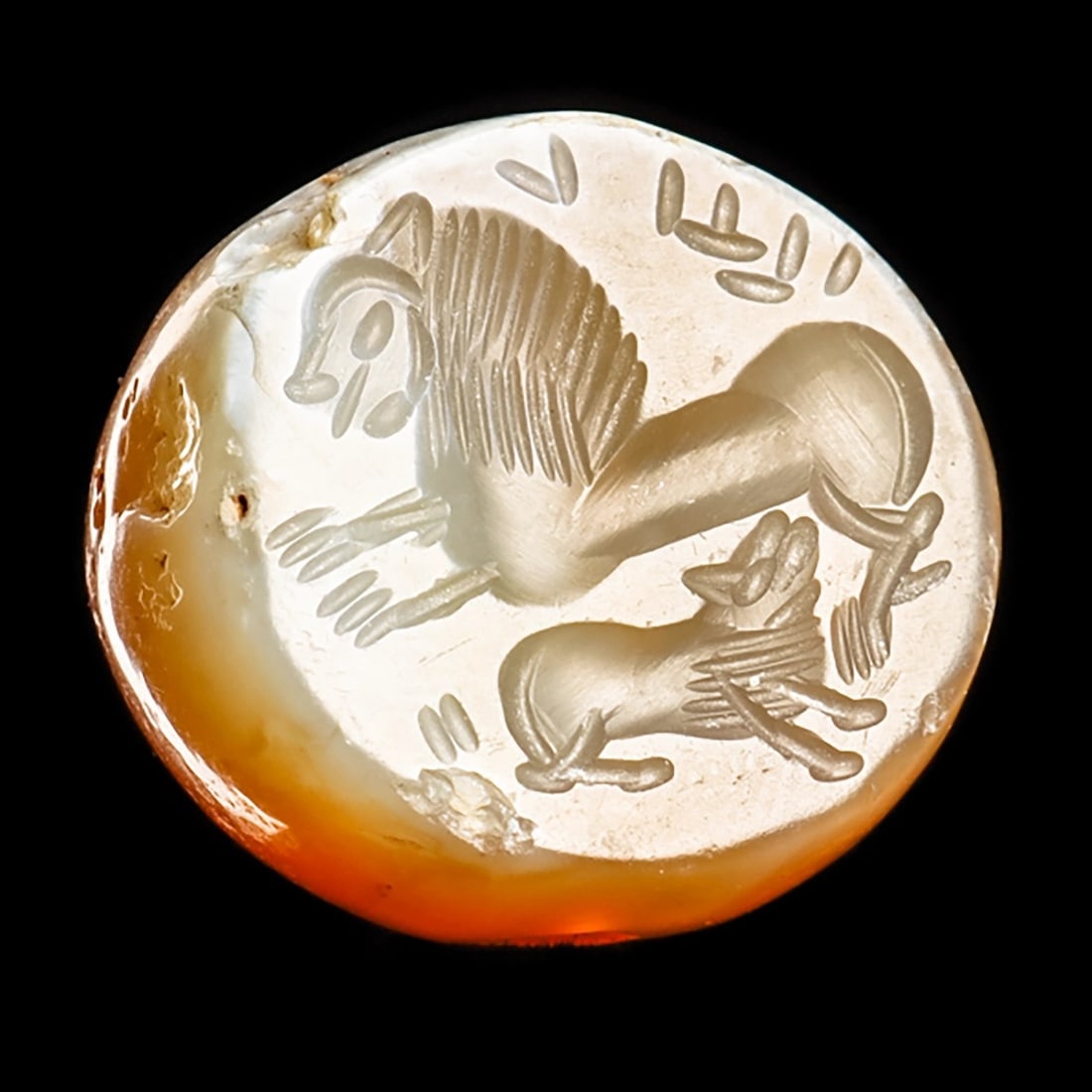 Sasanian Carved Agate Stamp Seal (1 of 4)