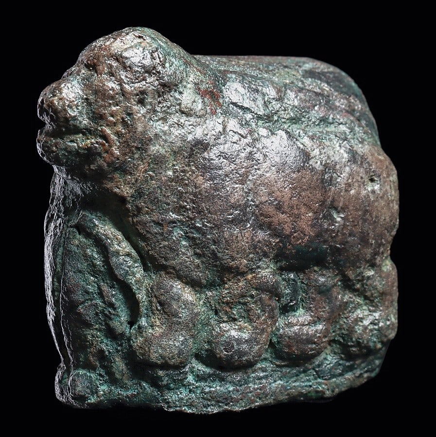 Bronze Lion Socket Mace Head (1 of 4)