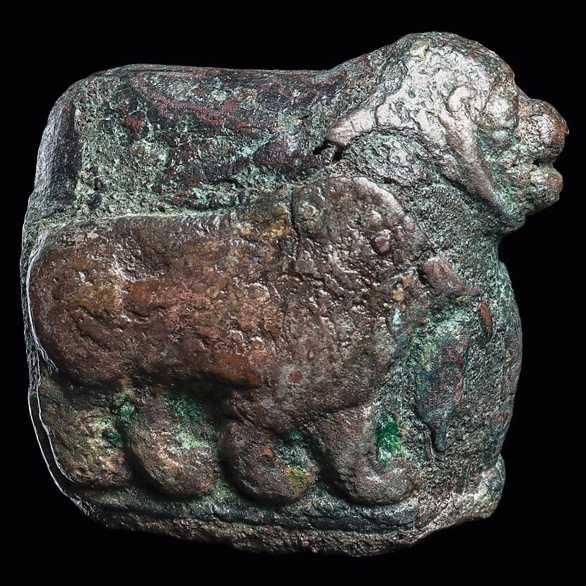 Ancient Near East Cast Bronze Lion Reliquary / Mace Head - 2