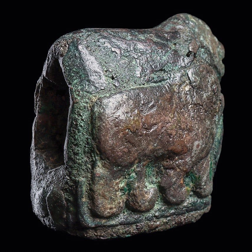 Ancient Near East Cast Bronze Lion Reliquary / Mace Head - 3