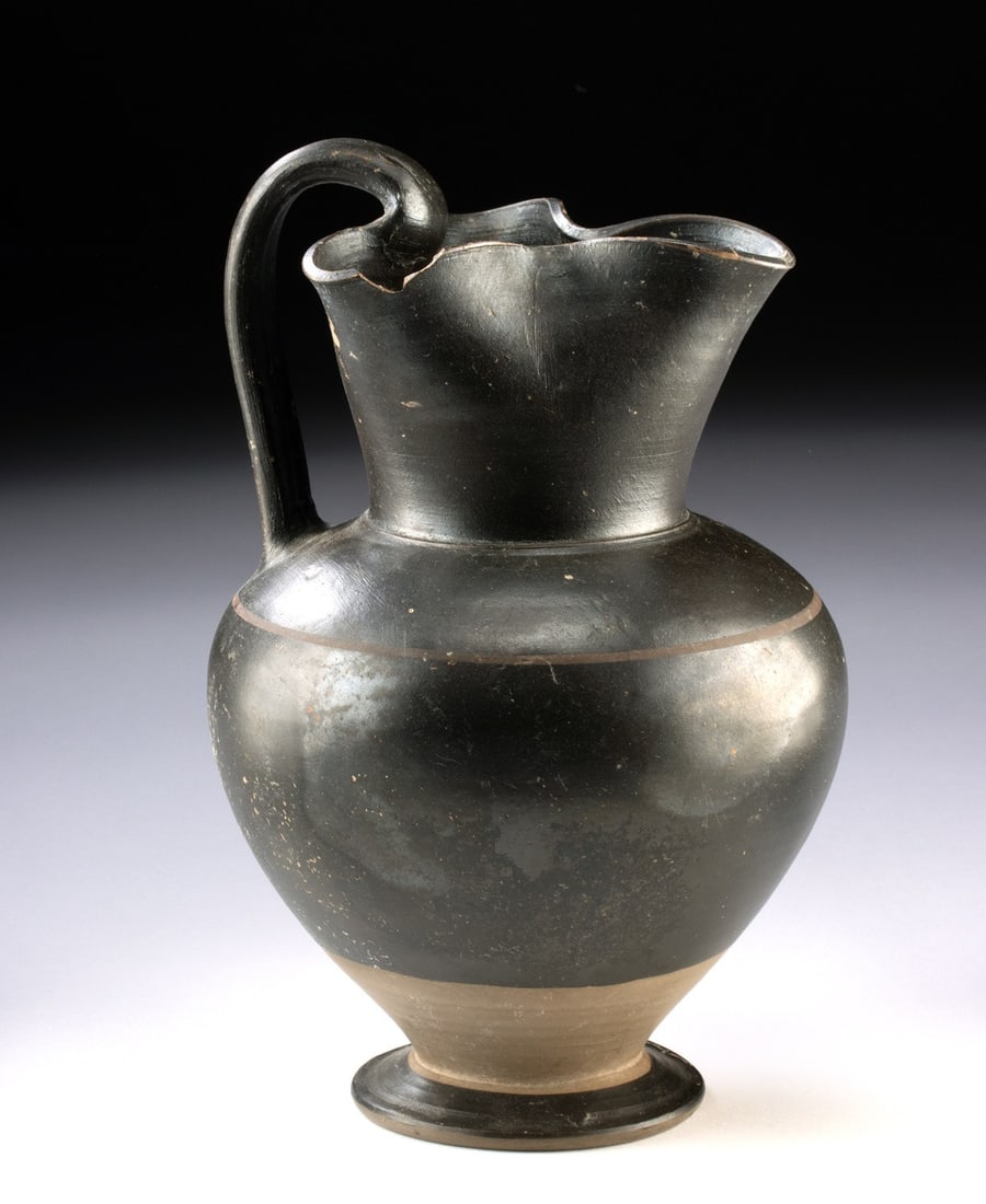 Tall Greek Apulian Pottery Trefoil Oinochoe (1 of 5)