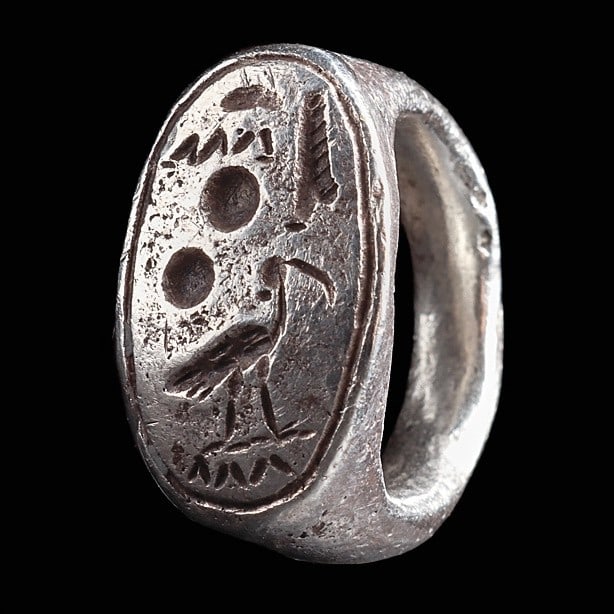 Important Egyptian Silver Ring with Cartouche of King Akhenaten (1 of 7)