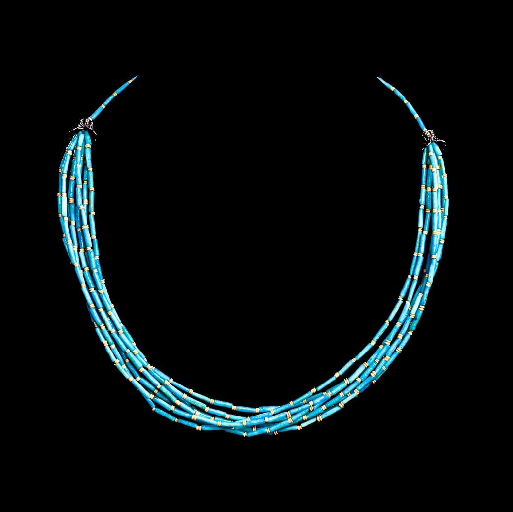 Eight Strand Egyptian Faience Bead Necklace (1 of 3)