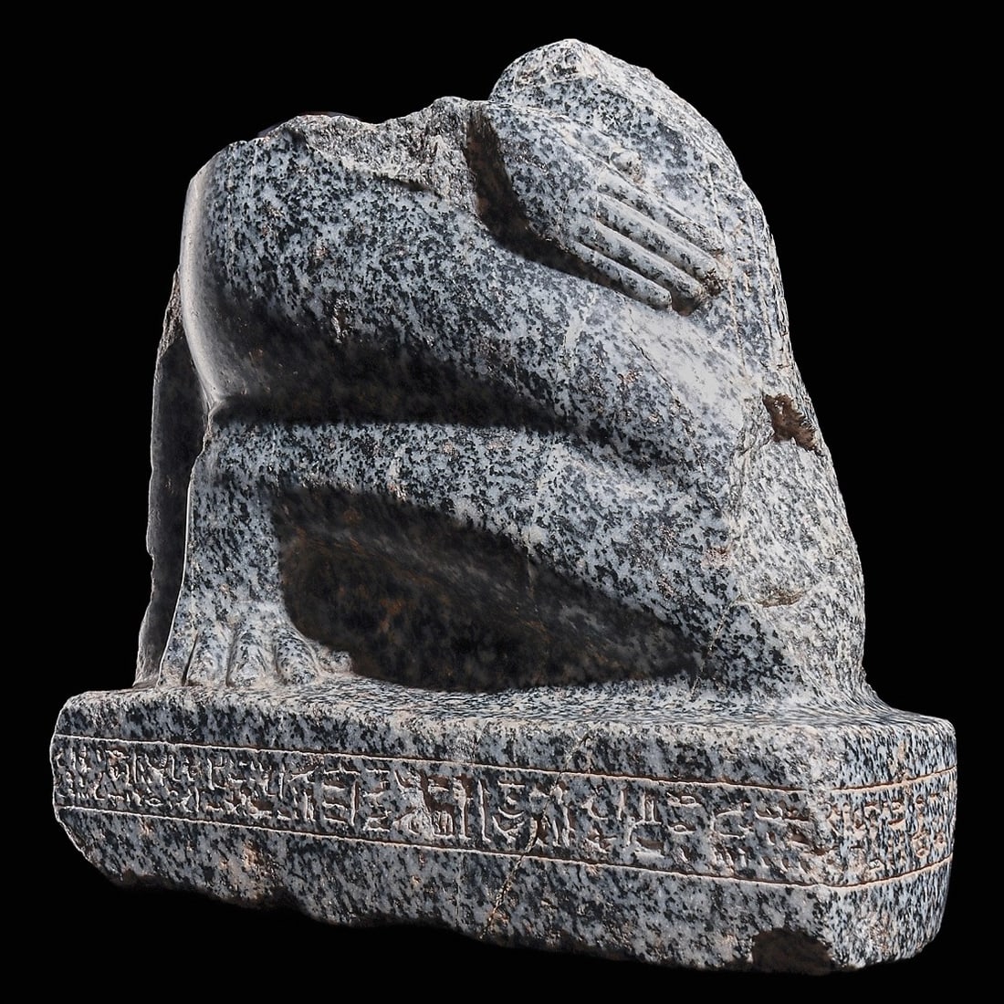 Egyptian Granite Block Sculpture Half of Kneeling Figure (1 of 10)