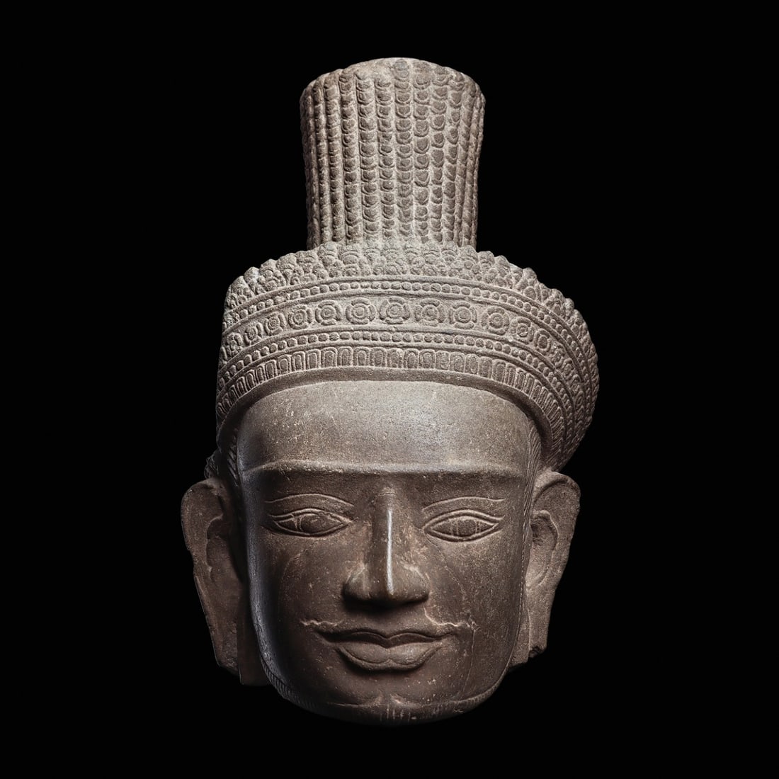 Khmer Basalt Head of Shiva (1 of 4)