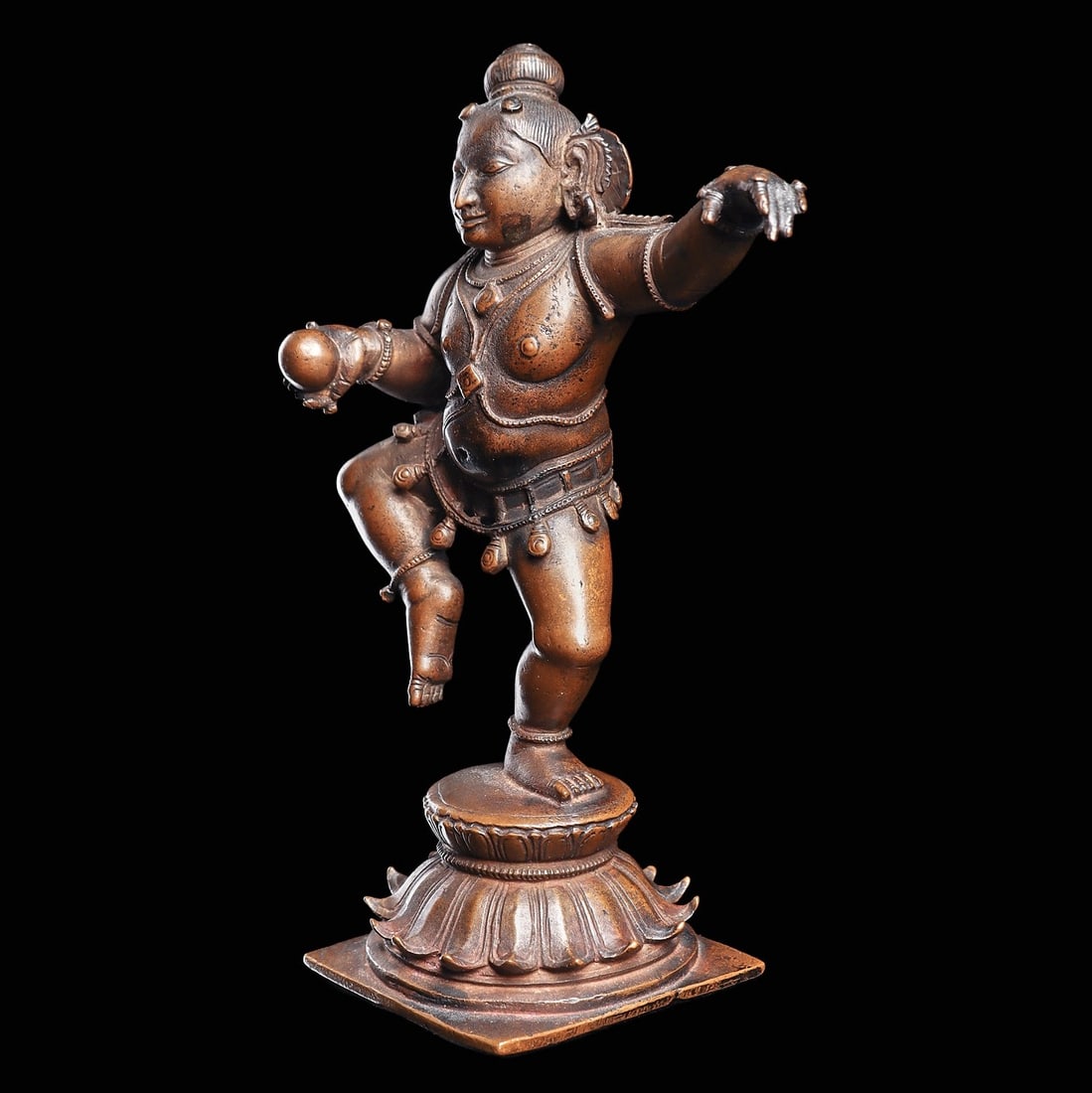 Indian Bronze Dancing Krishna - 4