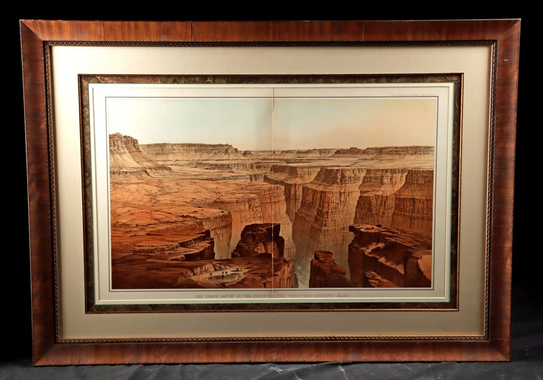Holmes "Foot of Toroweap" 1882 Grand Canyon Print: William H. Holmes (American, 1846–1933)., . Panorama from Point Sublime, 1882. Chromolithograph after Holmes's original illustration for Clarence Dutton's Tertiary History of the Grand Caño