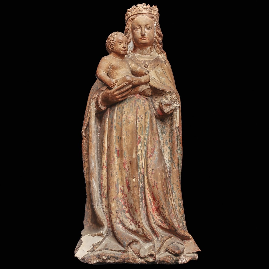 French Gothic Limestone Madonna and Child Figure (1 of 6)