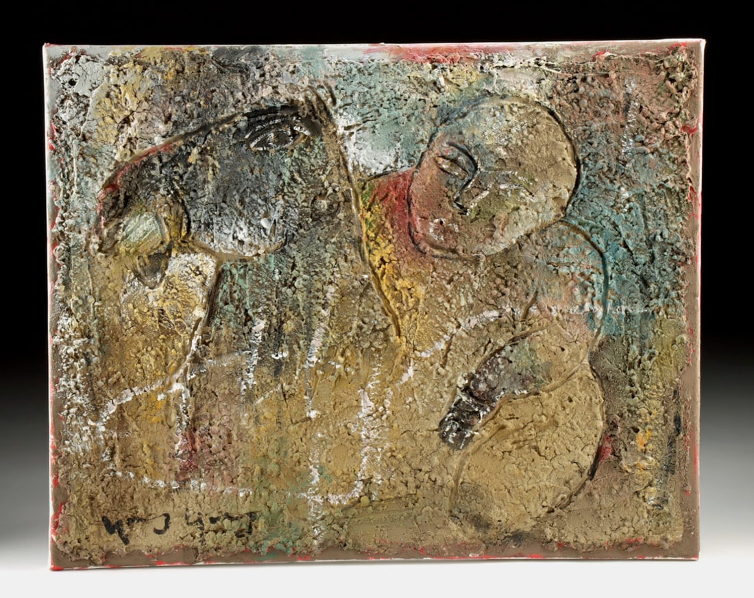 Yang Yang Painted Relief - Figure on Horse (1 of 3)