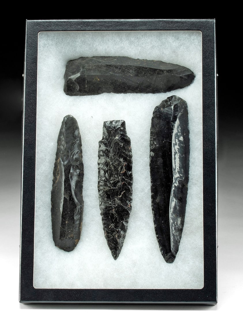 Fine Colima Knapped Obsidian Spears / Knife Blades (4) (1 of 5)