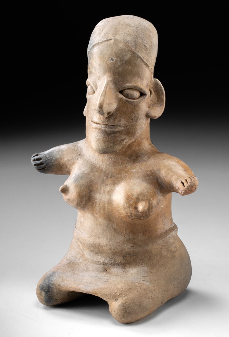 Jalisco Seated Semi-Nude Female Pottery Figure (1 of 4)