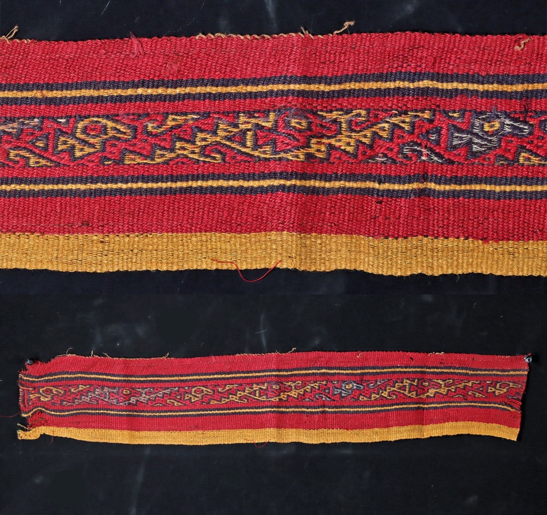 Vibrant Chancay Camelid Wool Textile Sash (21-3/4"L) (1 of 1)