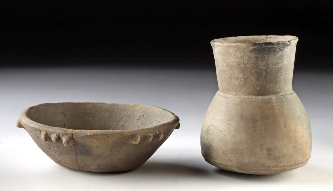 Two Mississippian Pottery Vessels - Bowl and Jar (1 of 3)