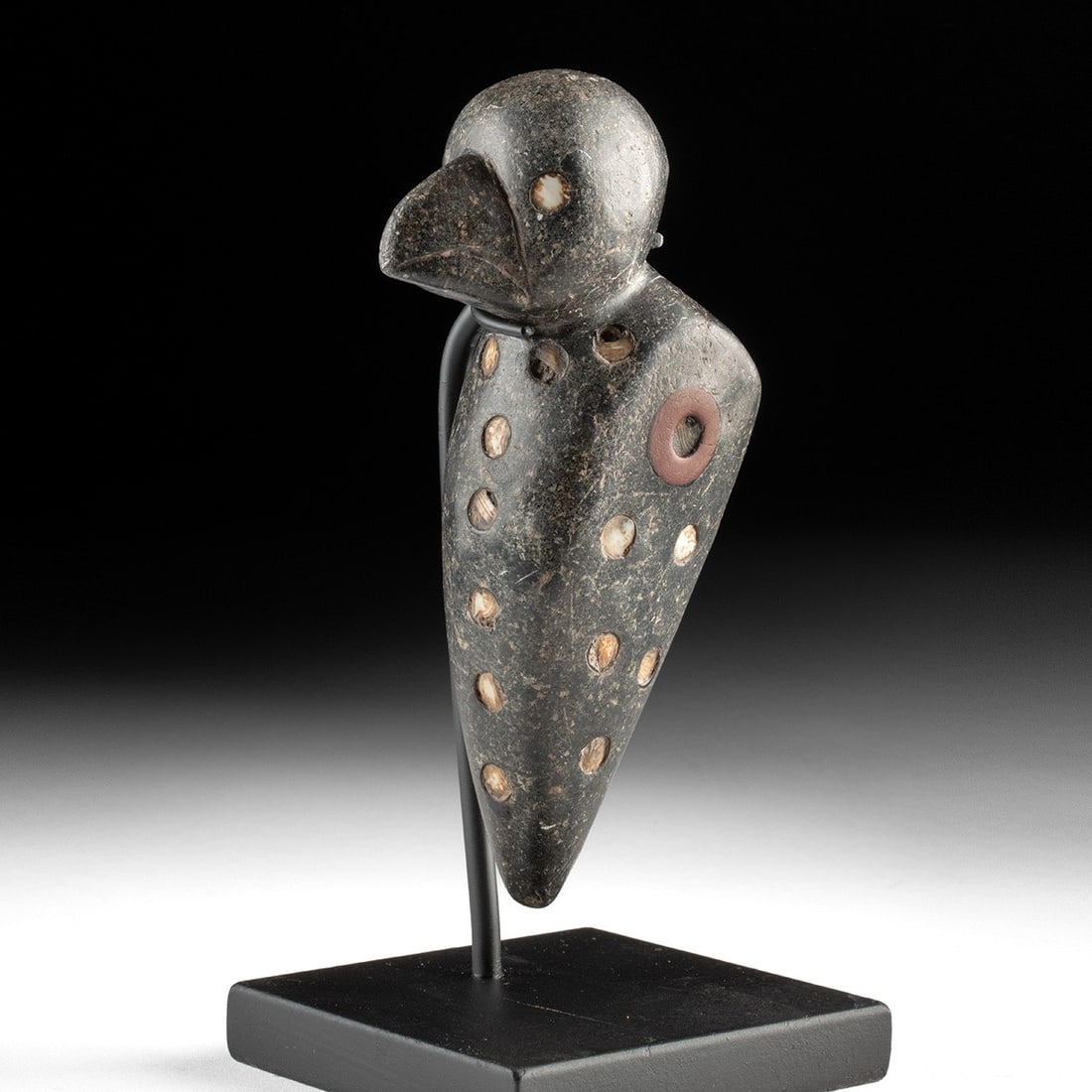 Mississippian Steatite Raptor Effigy Pipe (1 of 4)