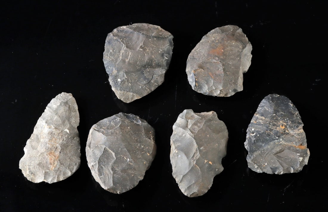 Lot of 6 Illinois Hopewell Cache Stone Blades (1 of 1)