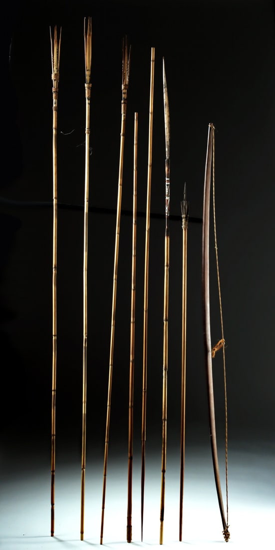 Papua New Guinea Bamboo Arrows, Bow, & Fishing Spears (1 of 3)
