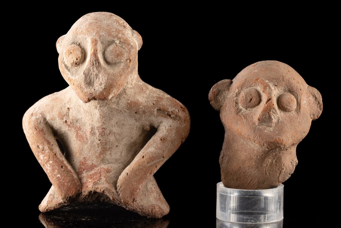 Ancient Egyptian Ptolemaic Pottery Figurine Fragments (1 of 2)