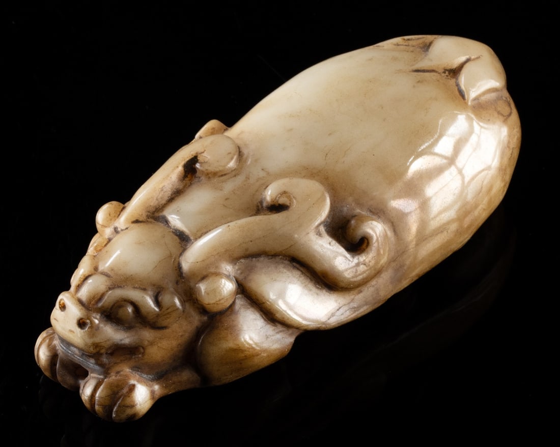 Chinese Qing Stone Bixie Carving - Two Horns (1 of 3)