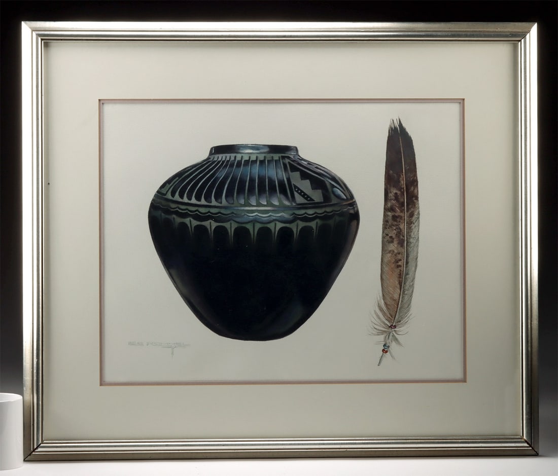 Lee Rommel Watercolor Painting "Spirit Water": Lee Rommel (American, XX-XXI). "Spirit Water" watercolor on paper, ca. 1985. Signed at lower left. Rendered with luminous clarity and reverent stillness, Lee Rommel's "Spirit Water" is a watercolor me