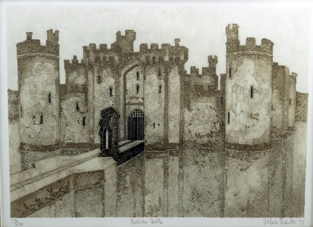 Valerie Thornton Etching - "Bodiam Castle" (1977) (1 of 4)