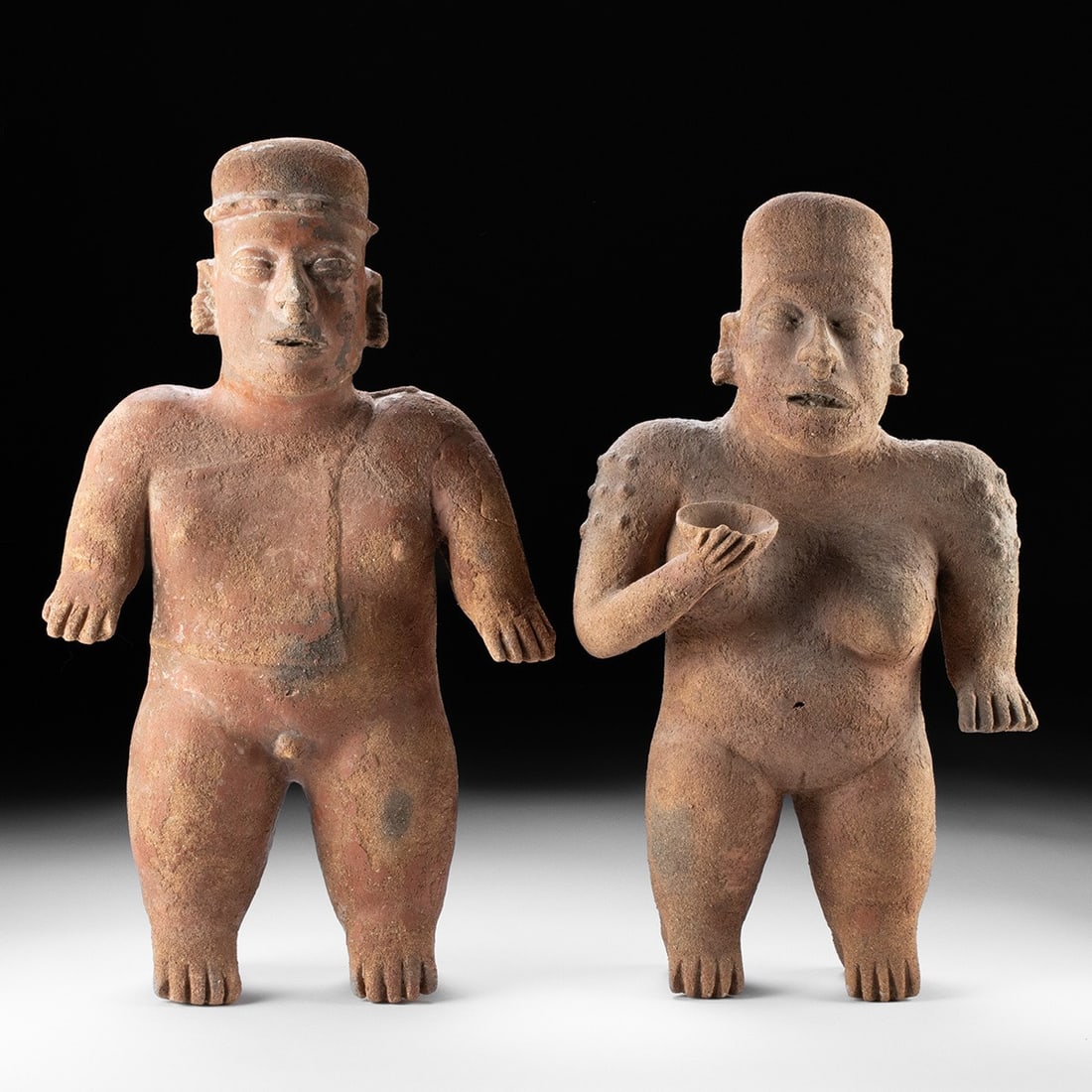 Jalisco Redware Standing Figures, Pair (1 of 4)