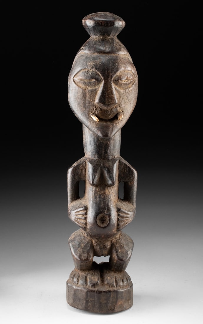 Early Songye Wood Nkisi Figure - Nude Female w/ Fangs (1 of 3)