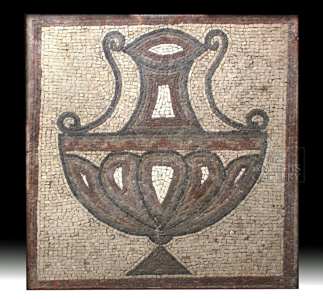Roman Stone Tesserae Mosaic - Elegant Amphora (1 of 5)