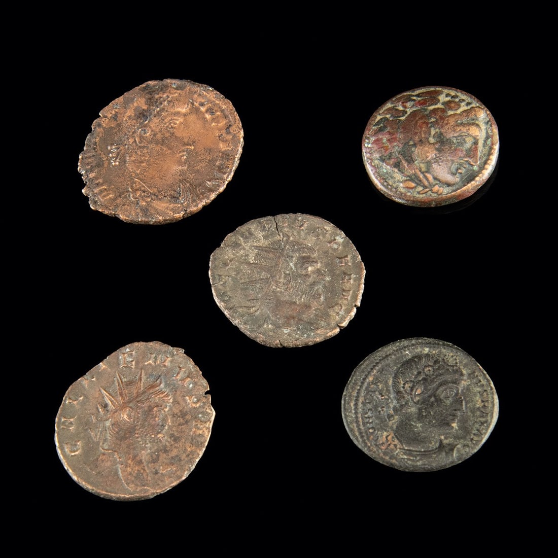 Five Greek & Roman Copper & Bronze Coins (1 of 2)