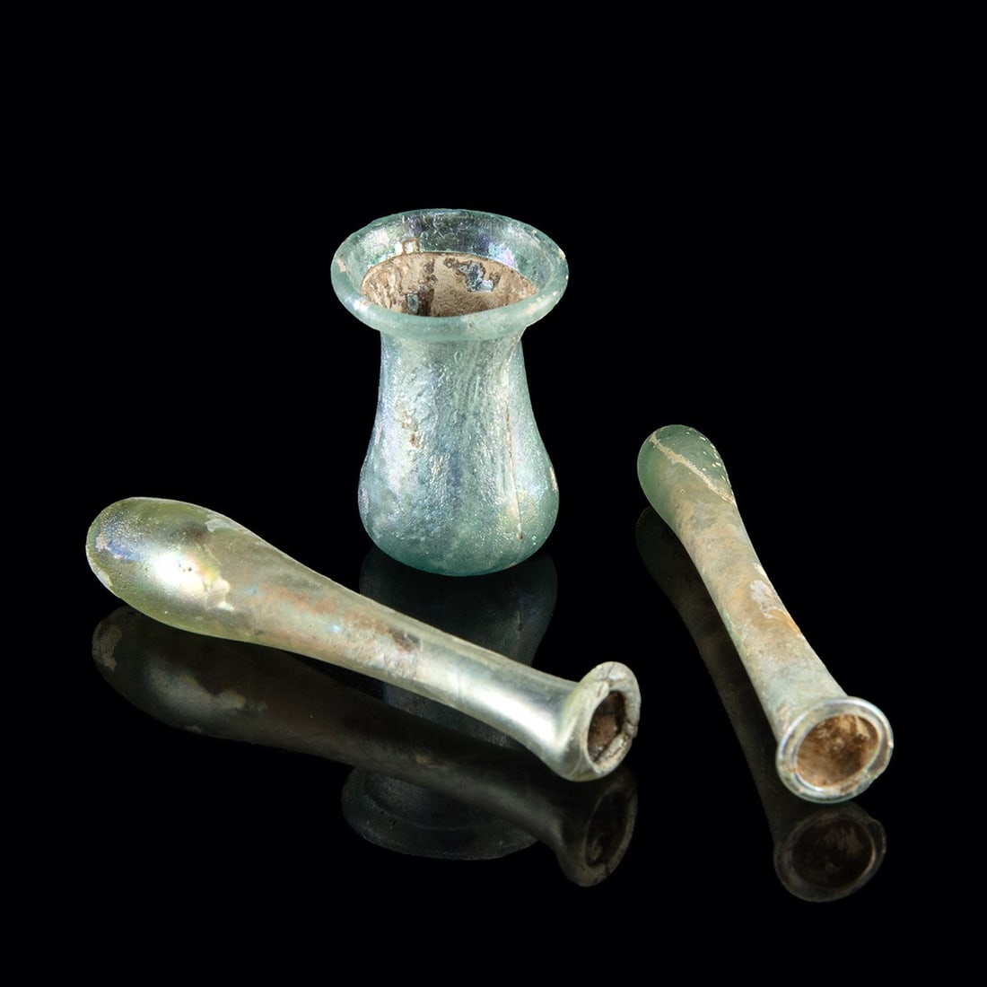 Three Ancient Roman Blown Glass Vessels (1 of 3)