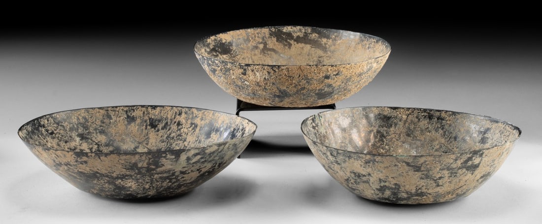 Three Persian Ghaznavid Bronze Bowls (1 of 3)