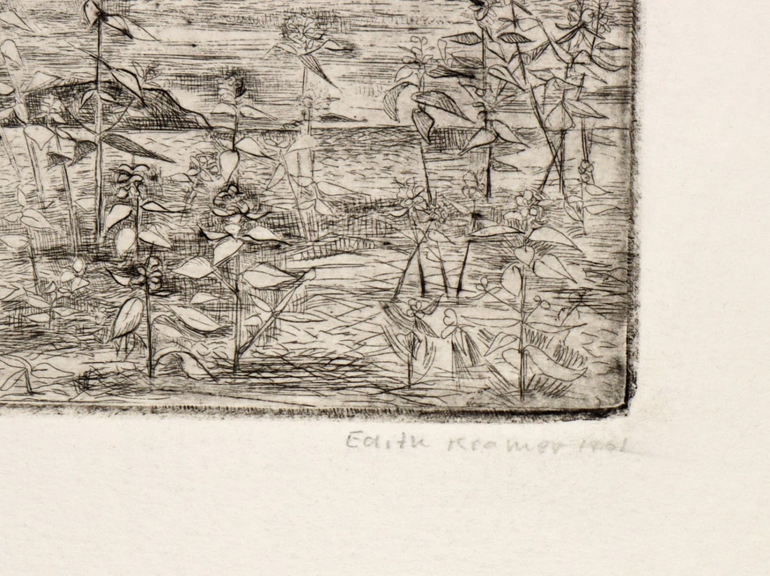 Edith Kramer Etching - Landscape (1961) - 2