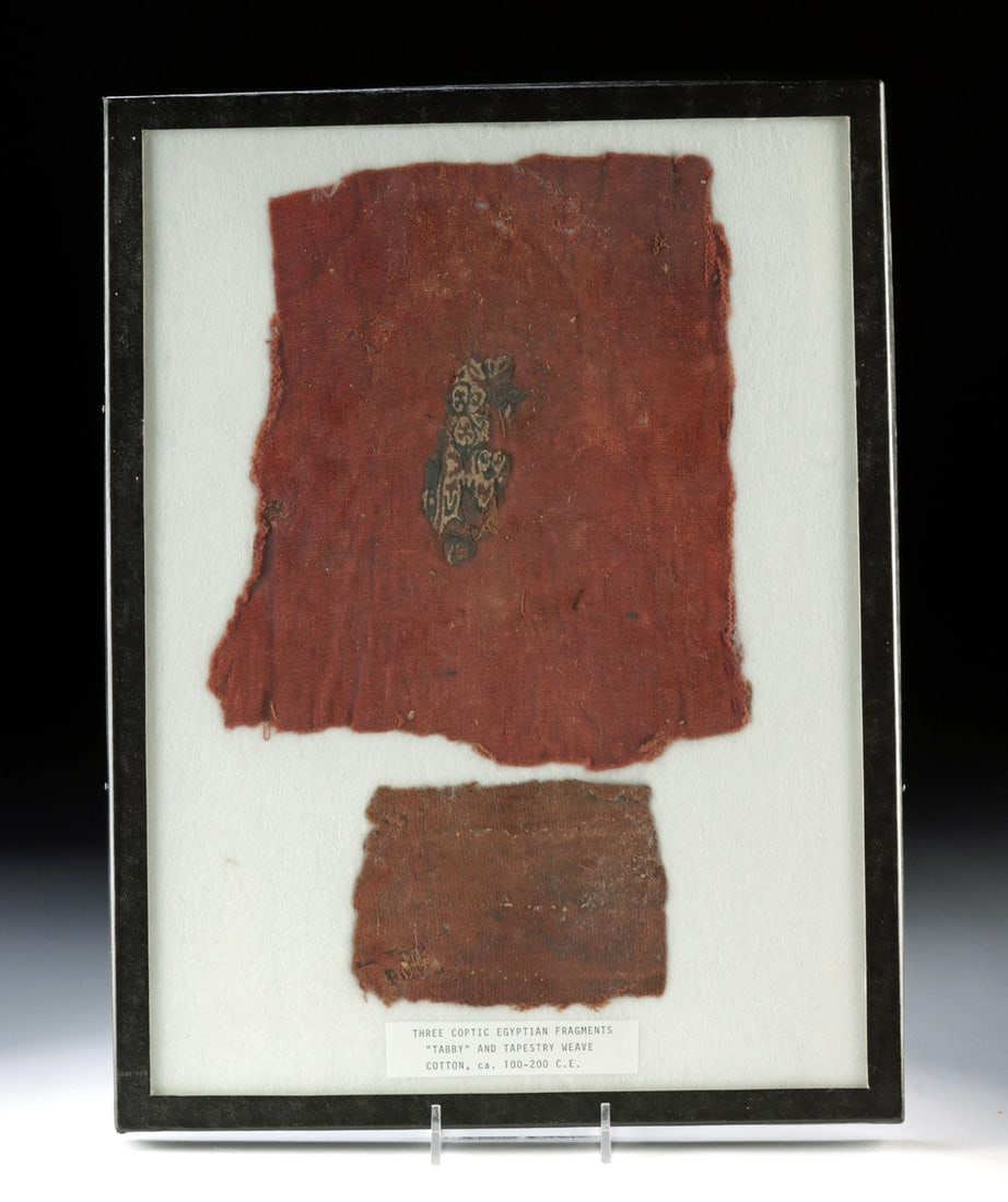Coptic Egyptian Textile Fragments - Wool Weaving with Tapestry Weave (1 of 3)