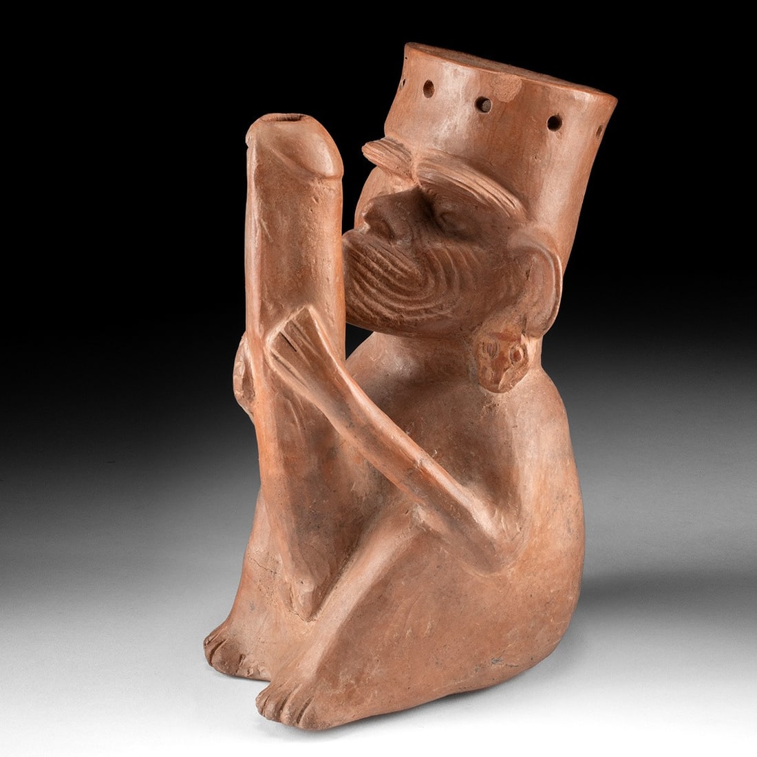 Moche Ai Apaec Figural Dribble Cup - Ithyphallic, TL Tested (1 of 6)