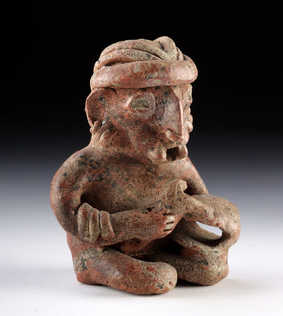 Nayarit Seated Musician Figure, Turtle Shell Drum (1 of 4)