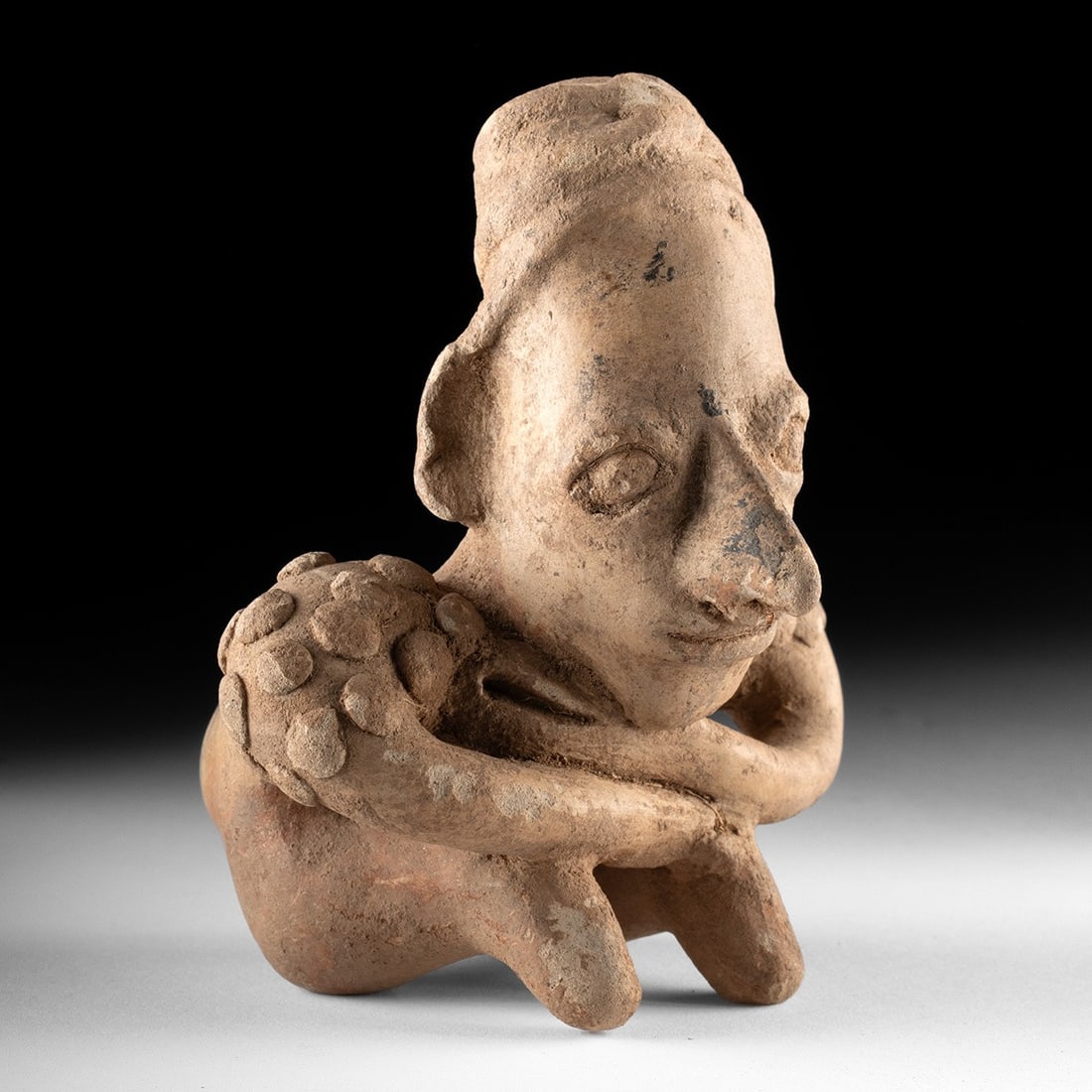 Jalisco Terracotta Seated Hunchback Figure - Ritual Scarification (1 of 4)