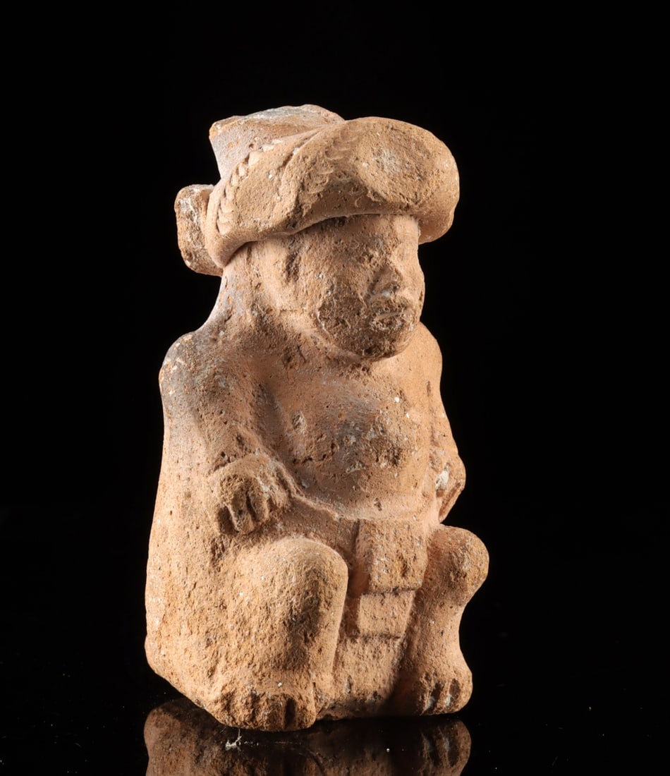 Maya Miniature Pottery Figure of a Seated Dwarf (1 of 3)