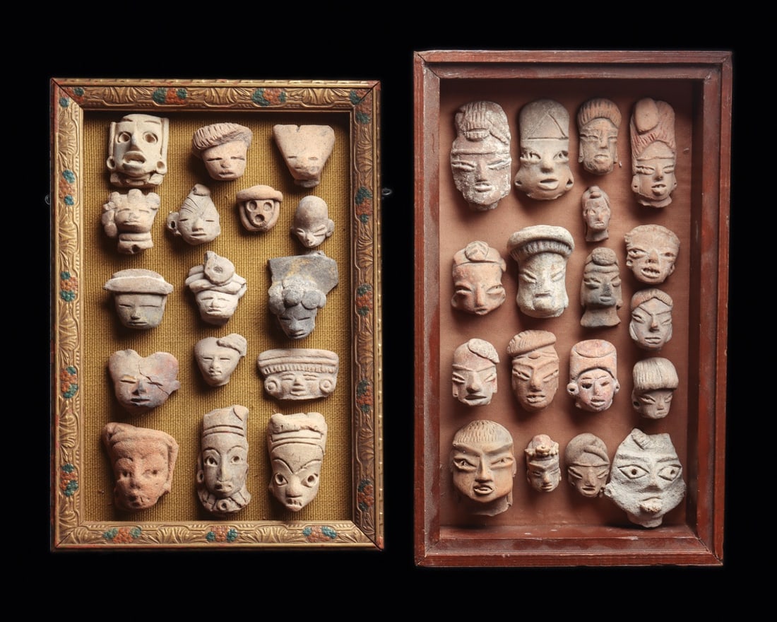 West Coast Pre-Classic Pottery Heads (34) (1 of 4)