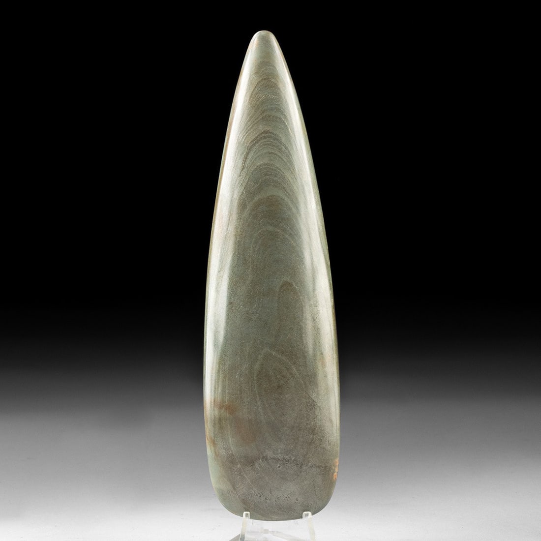 Taino Greenstone Celt - Polished Petaloid Axe, Caribbean (1 of 2)