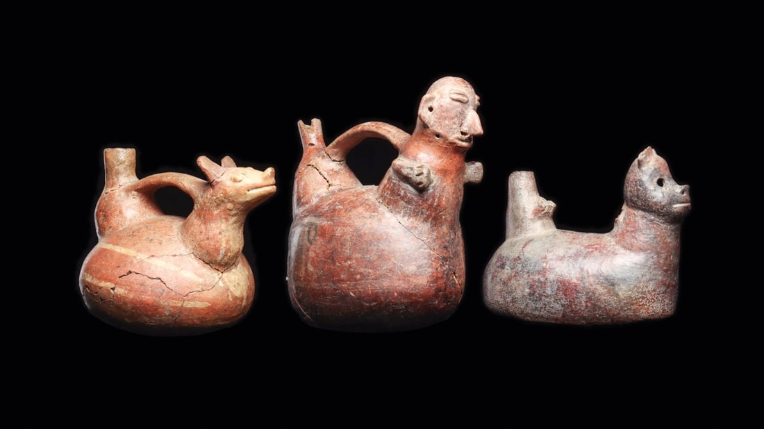 Vicus Anthropomorphic & Zoomorphic Vessels (3) (1 of 4)