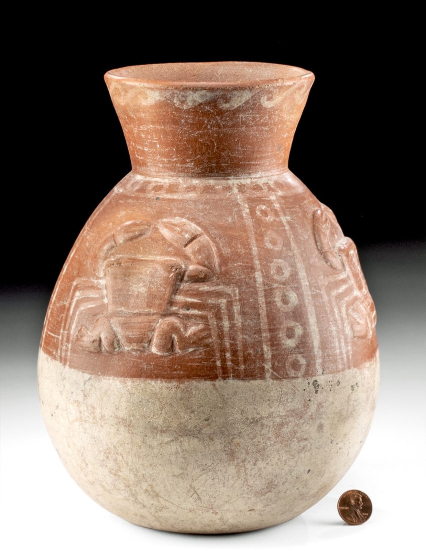 Moche Pottery Jar with Crustaceans (1 of 4)