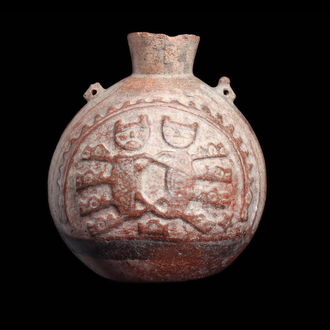 Chimu Feline Orangeware Vessel (1 of 4)