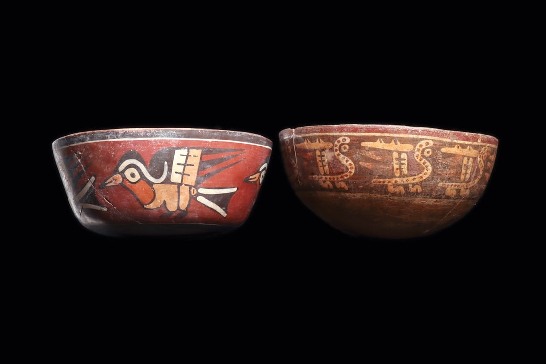 Nazca Polychrome Decorated Bird Bowls (2) (1 of 4)