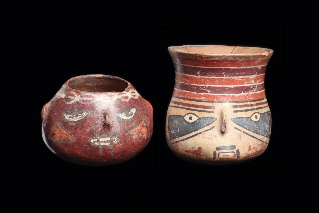 Nazca Polychrome Decorated Head Pots (2) (1 of 4)