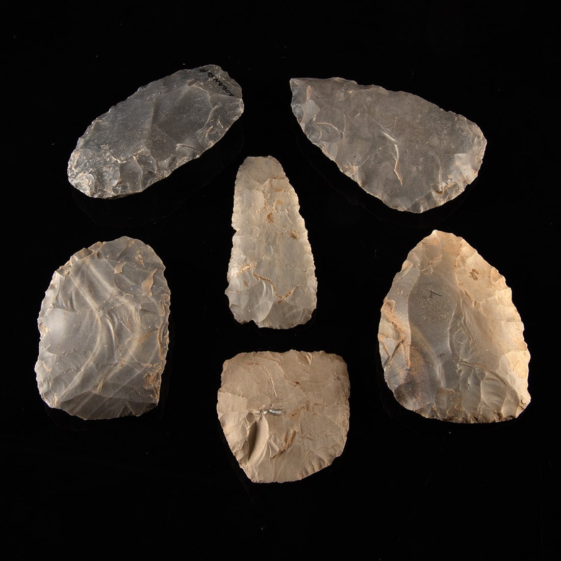 6 Woodland Period Stone Hand Blades, Logan County, Kentucky (1 of 1)