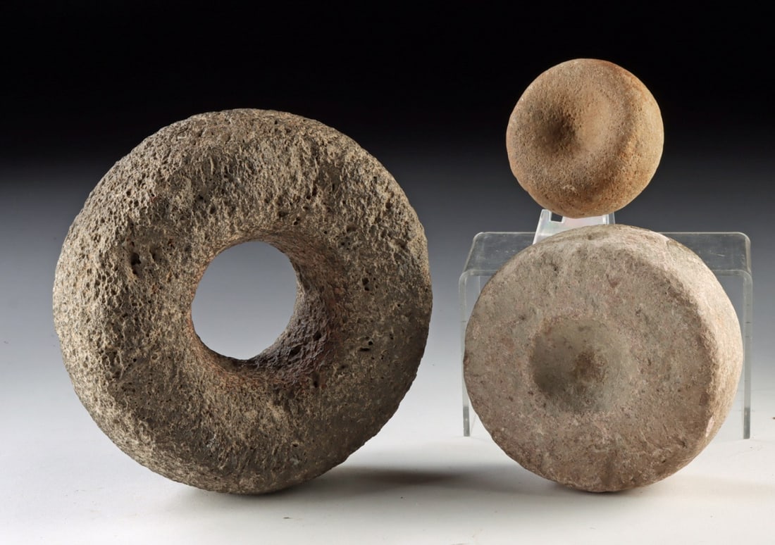 3 Native American Discoidal Game & Doughnut Stones (1 of 2)
