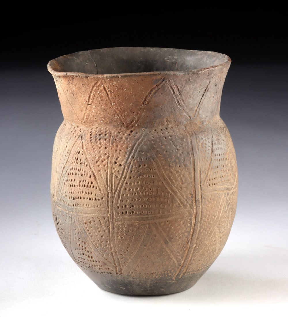 Mississippian Caddo Jar - Incised Geometric Motif (1 of 3)